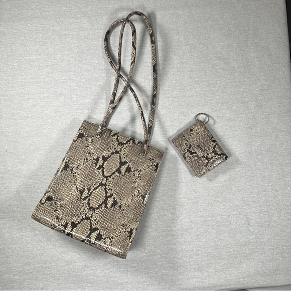 Nine West Snakeskin Print Purse with Matching Coin Purse - Picture 1 of 11
